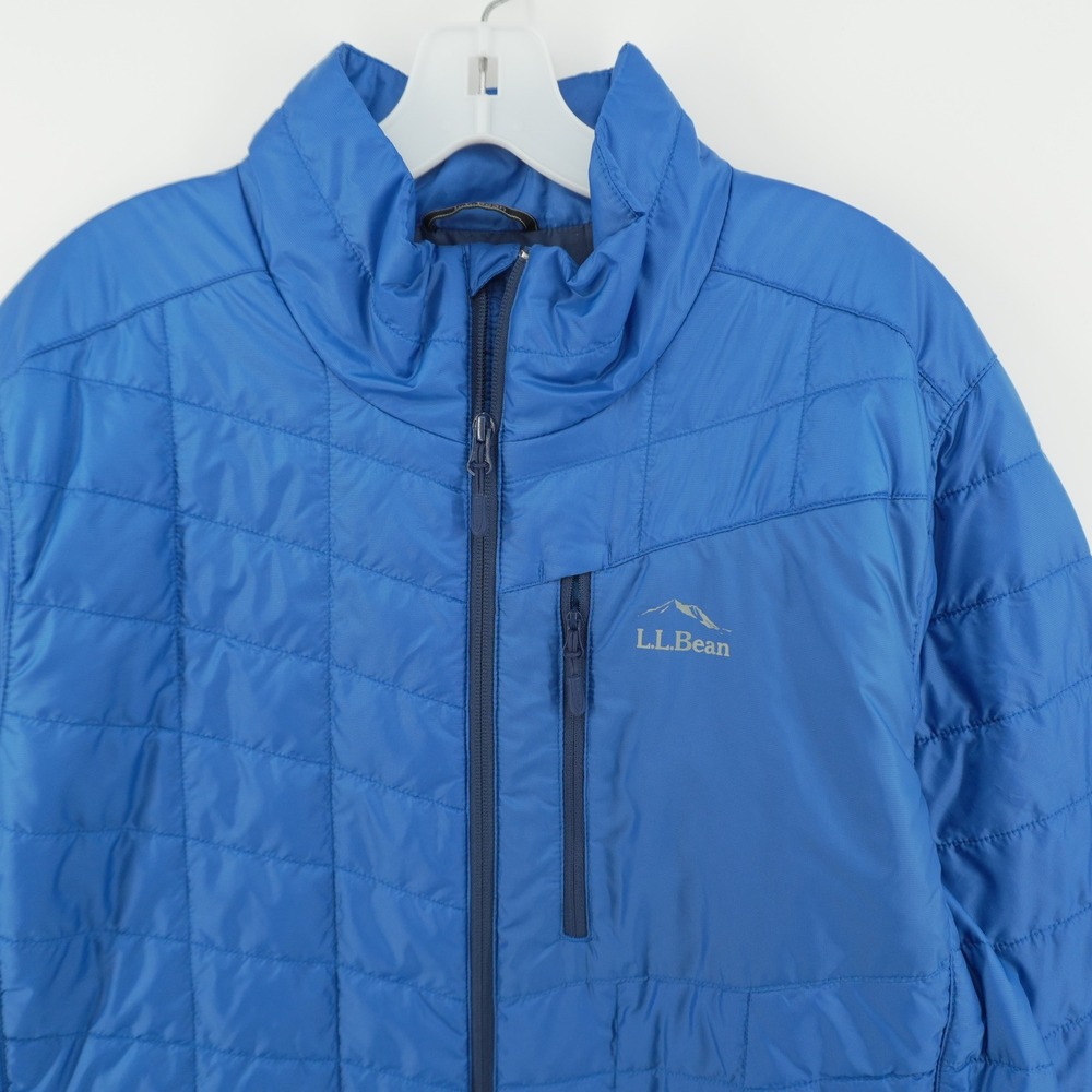 LL Bean PrimaLoft Packaway Jacket Mens XL Blue Quilted Full Zip 503391